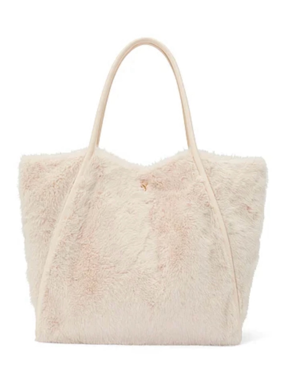 Victoria's Secret Plush Faux-Fur Tote in Cream